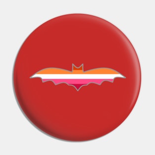 Lesbian Pride Flag: Halloween Bat Pin