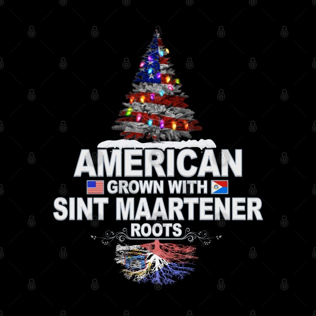 Christmas Tree  American Grown With Sint Maartener Roots - Gift for Sint Maartener From Sint Maarten by Country Flags