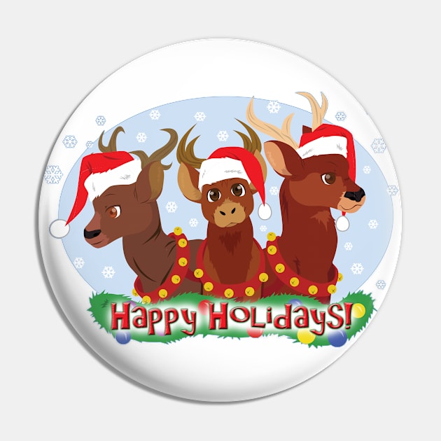 Three Christmas Deer Pin by SakuraDragon