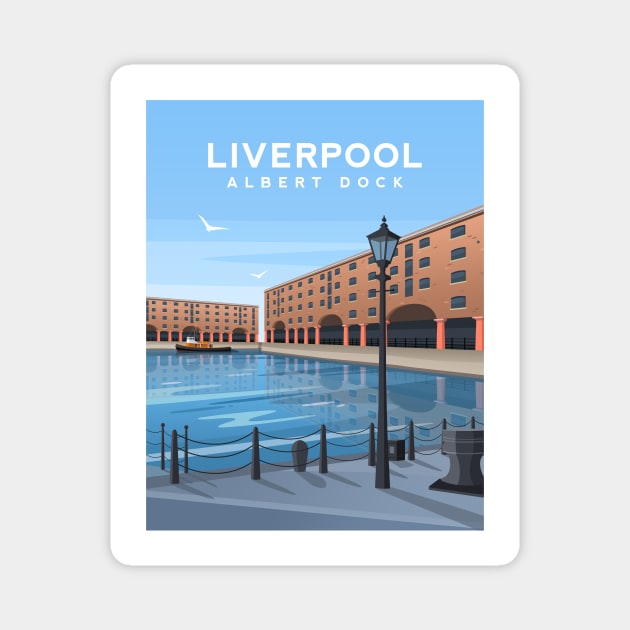 Royal Albert Dock, Liverpool, England Magnet by typelab