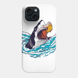 Shark eating pizza Phone Case