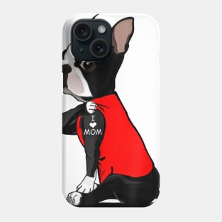 Boston Terrier Tattoo I Love Mom Phone Case