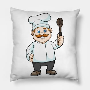 Chef with Chef's hat & Soup spoon Pillow