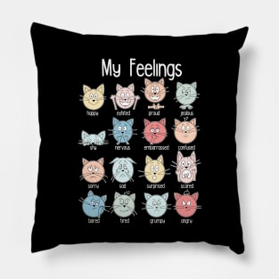 Expressions Print, Emotions Print, Feelings Print, Educational Print for Kids, Funny Cat Print, Montessori Print, Preschool Print, Rainbow Pillow