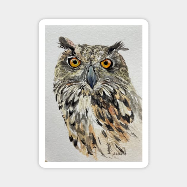 Owl Painting Magnet by jenesaiscluck