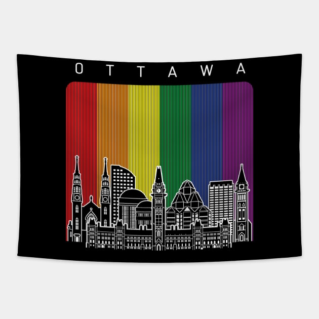 Ottawa LGBT Flag Tapestry by travel2xplanet