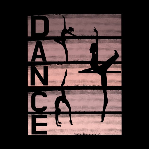 dance design in dusty rose shades by Dancespread