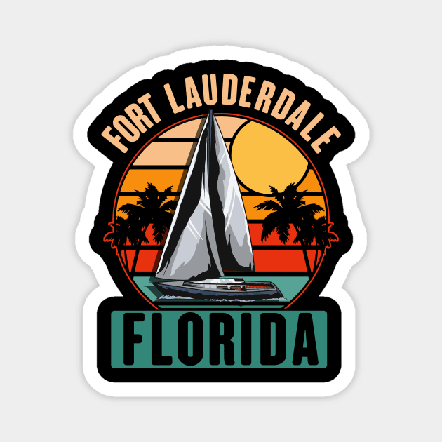 Fort Lauderdale Florida Sail Sailing Boat Magnet by KAWAIITEE