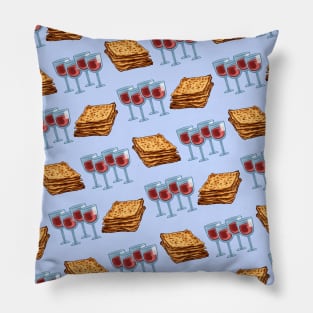 Passover Matzah and Wine Pattern Pillow