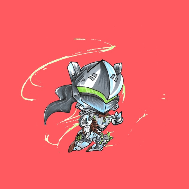 genji overwatch chibi by Geeky Gimmicks