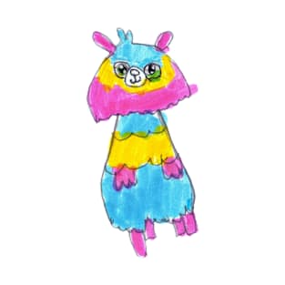 Llama | Kids Fashion | Kids Drawing | Pink, Blue, Yellow | Fun T-Shirt