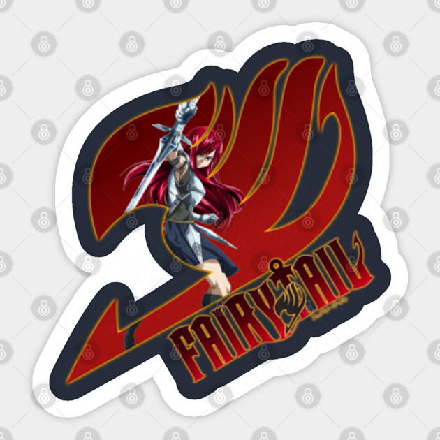 Erza Scarlet Fairy Tail S Logo Anime Sticker Teepublic Erza Scarlet Fairy Tail S Logo Anime Sticker Teepublic