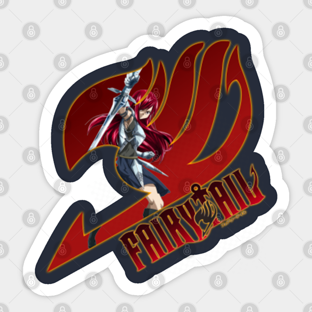 Erza Scarlet Fairy Tail S Logo Anime Sticker Teepublic