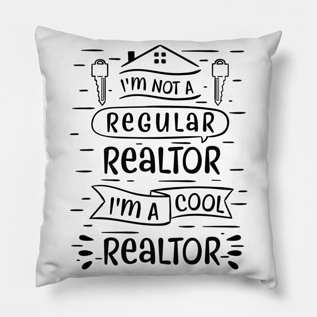 Realtor Selling Houses Real Estate Agent Pillow by Shiva121