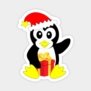 Cute penguin with christmas present Magnet