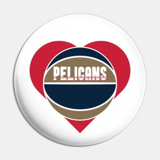 Heart Shaped New Orleans Pelicans Basketball Pin