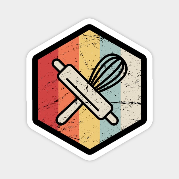 Retro Vintage Baking Supplies Icon Magnet by Wizardmode