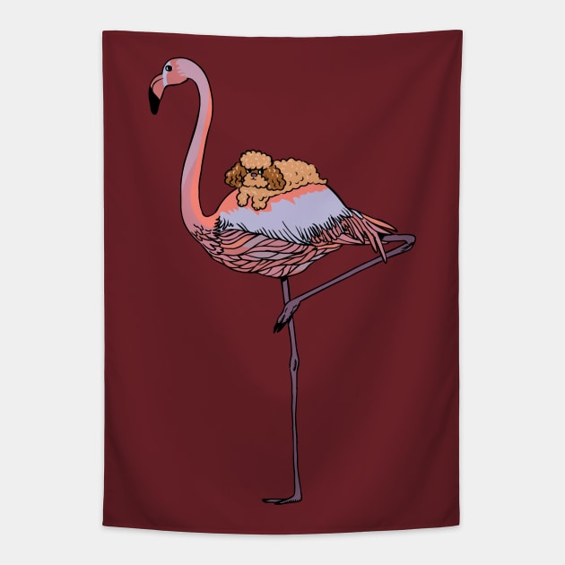 Flamingo and Poodle Tapestry by huebucket