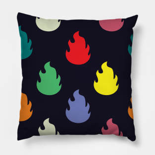 Colorful Fire Flame Lit Pattern Pillow