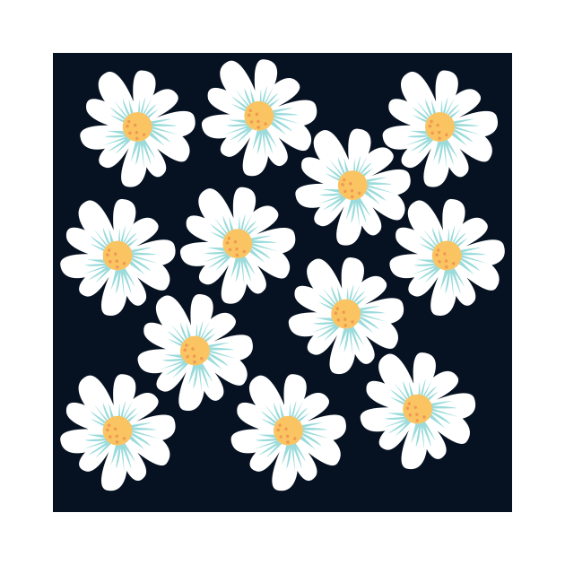 Floral pattern - White Flowers by Moshi Moshi Designs