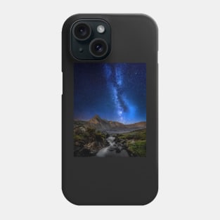 Welsh Mountain and Lake View with Milky Way Phone Case