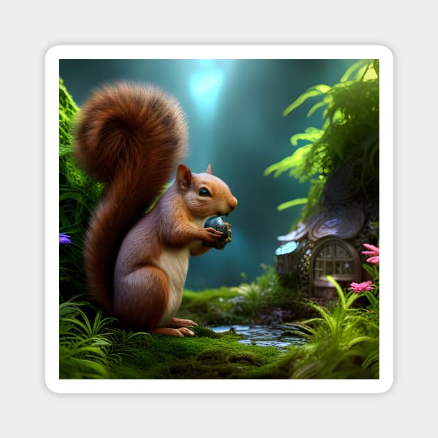 Squirrel Jewel Magnet by SmartPufferFish