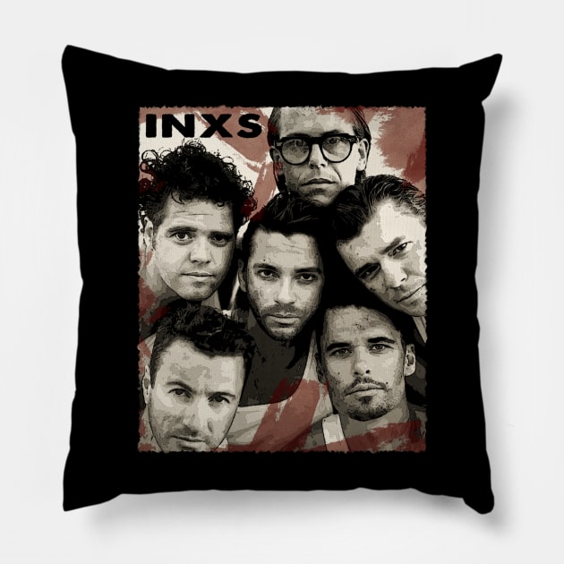 Inxs Memories Nostalgic Snaps Of A Musical Phenomenon Pillow by Crazy Frog GREEN