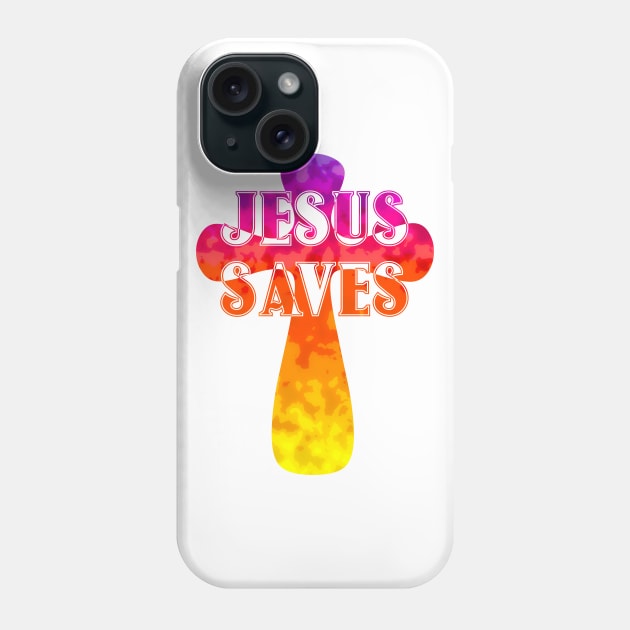 Jesus Saves Rainbow cross Phone Case by AlondraHanley