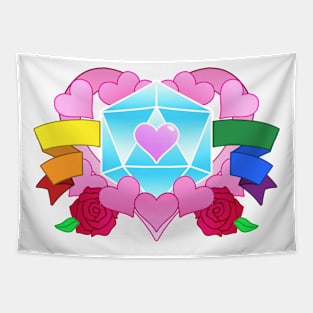 DiceHeart - Pride Banner, Light Blue Dice Tapestry