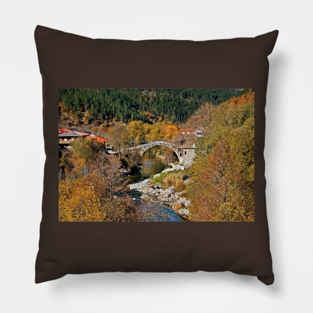 Vovoussa village - Epirus, Greece Pillow by Cretense72