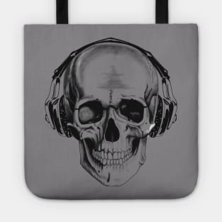 Skull with headphones Tote