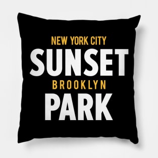 Sunset Park NYC - Urban Vibes Emblem for Trendsetters - Brooklyn Style Pillow