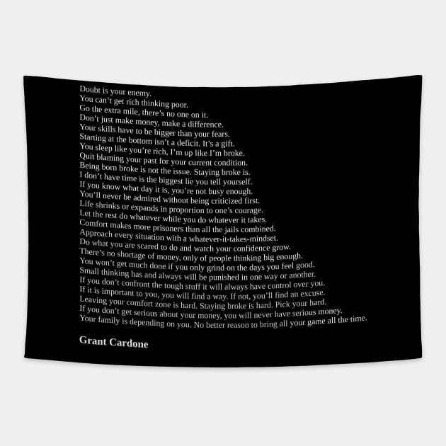 Grant Cardone Quotes Tapestry by qqqueiru