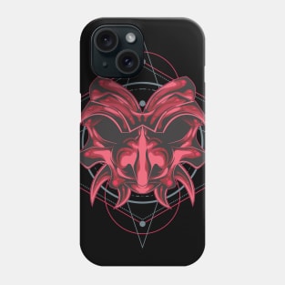 PINK SAMURAI MASK SACRED GEOMETRY Phone Case