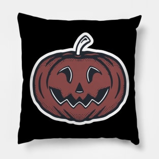 Funny Pumpkin Halloween Illustration Pillow