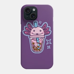 Axolotl bubble tea blue and pink Phone Case