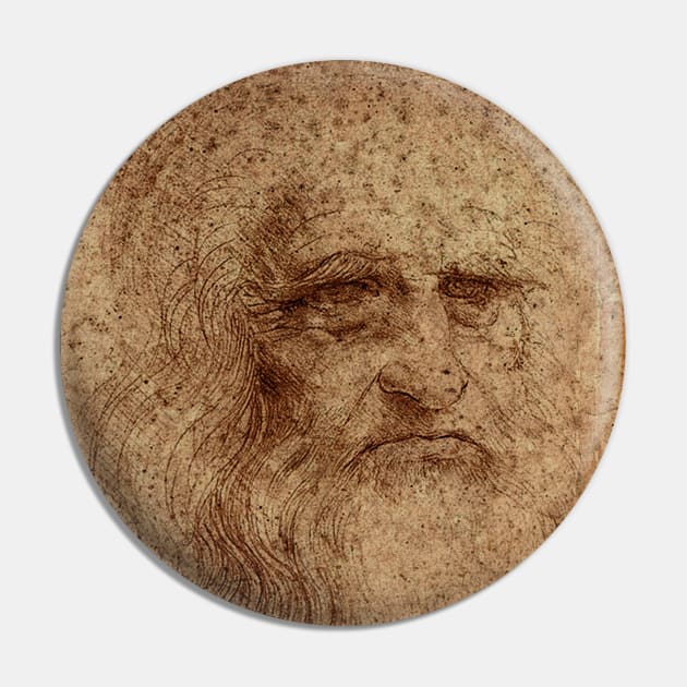 Self Portrait Leonardo Da Vinci High Renaissance Artist Pin by KewaleeTee