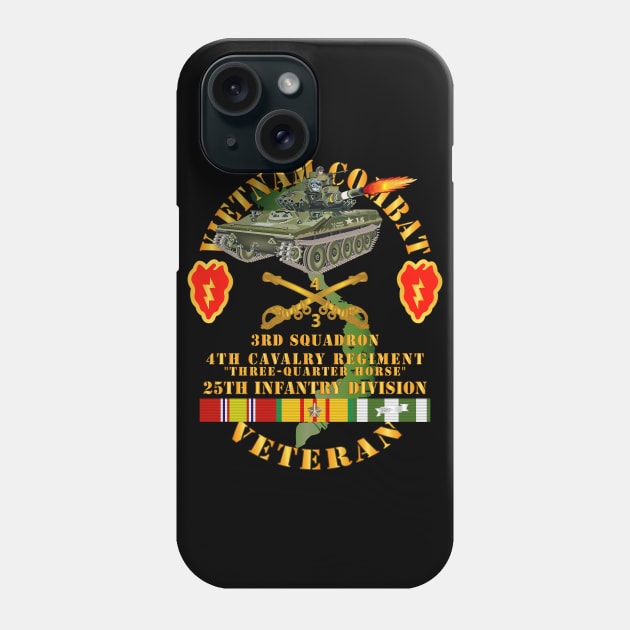 Vietnam Combat Vet - 3rd Squadron 4th Cav - 25th Inf Div SSI Phone Case by twix123844