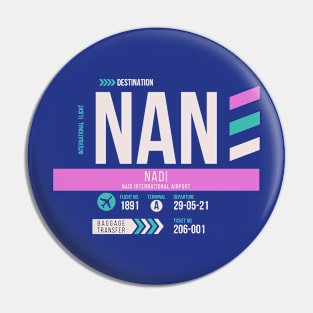 Fiji (NAN) Airport Code Baggage Tag Pin