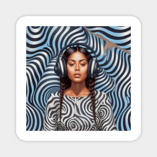 Op Art Music Lover Pacific Islander Woman Pacific Islanders Magnet