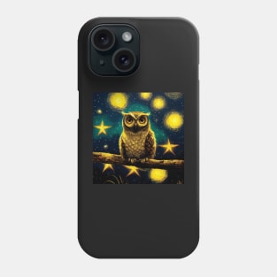 Story book Owl with Stars at Night Phone Case