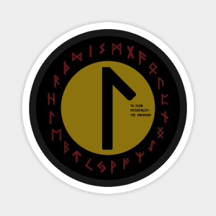 Yellow Laguz Futhark Rune Symbol Magnet