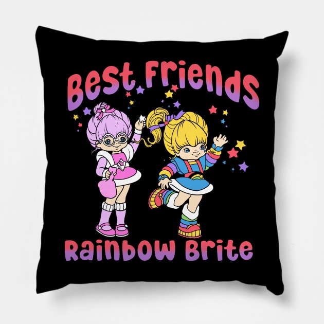 Best Friends Forever Pillow by littlepdraws