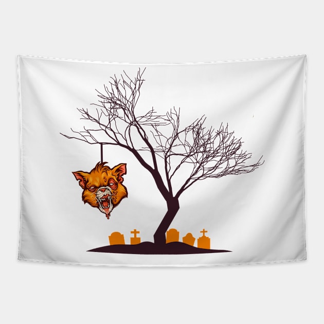 Halloween Hanging Beheading Tapestry by designdaking