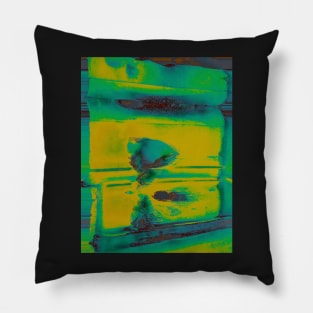 Abstract Glitch Green "Screen" Pillow