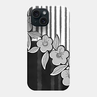 Pattern flowers black and white Phone Case