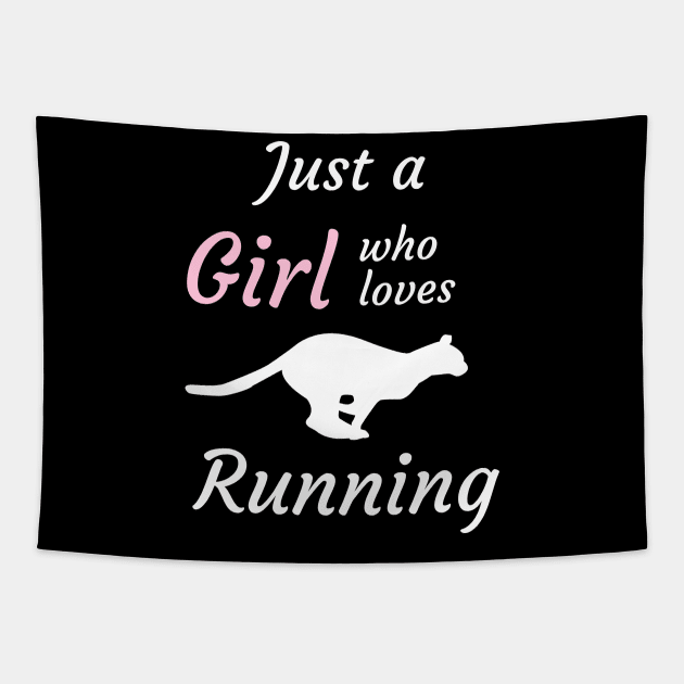 Just a girl who loves running Tapestry by Dogefellas