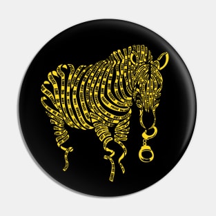 Zebra Ribbon Crime Body Pin