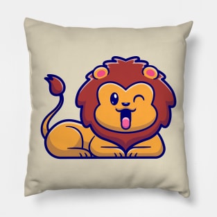 Cute Lion Smiling Cartoon Pillow