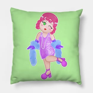 Kawaii Flapper Girl Pillow